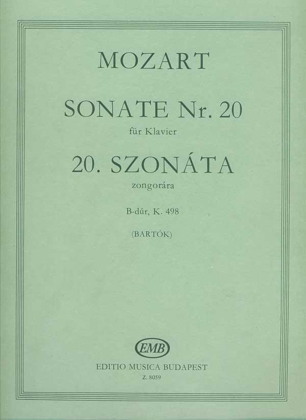 Wolfgang Amadeus Mozart: Sonate Nr. 20 B-Dur, KV 498