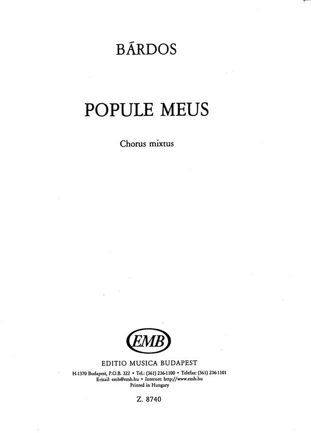 Lajos Bárdos: Popule Meus