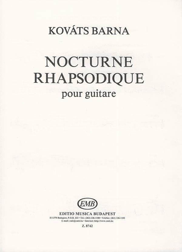 Barna Kovats: Nocturne rhapsodique