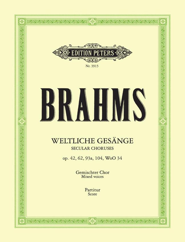 Brahms: Weltliche acappella Gesänge Deutsche Volkslieder Nr. 114 (Vocal Score)