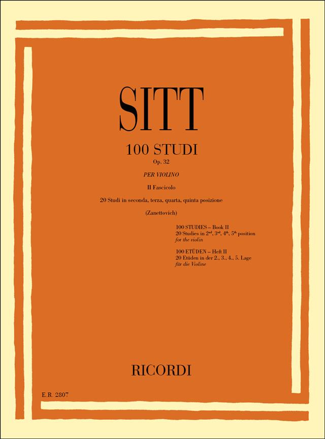 Hans Sitt: 100 Studi Op. 32 Vol. 2