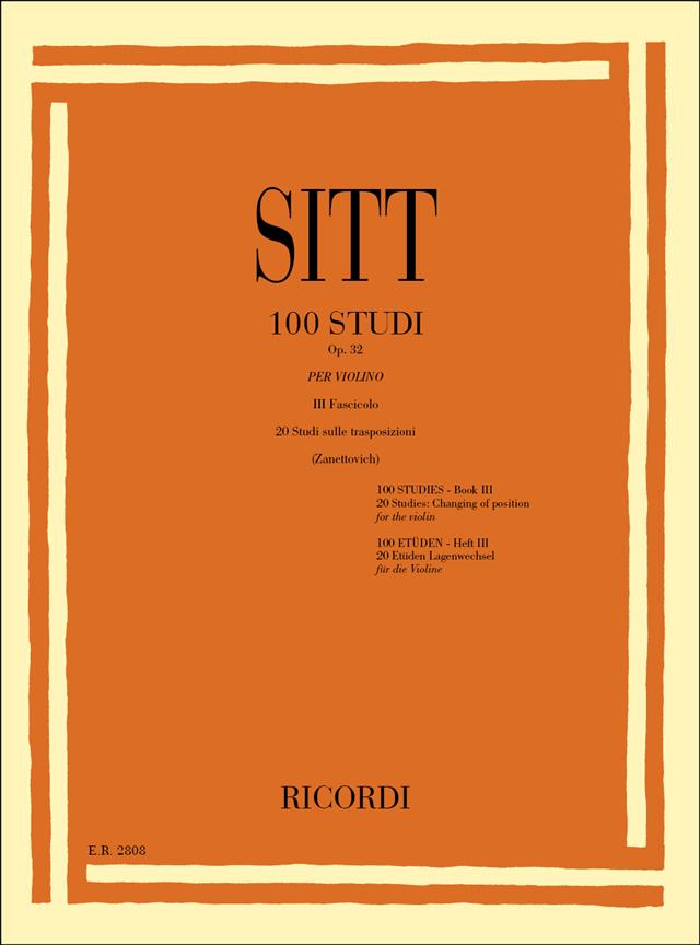 Hans Sitt: 100 Studi Op. 32 Vol. 3