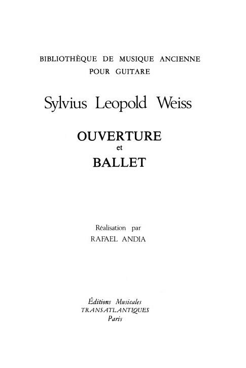 Ouverture Et Ballet