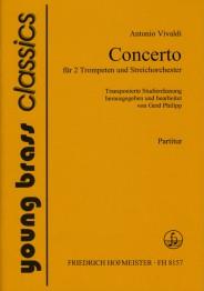 Concerto für 2 Trompeten und Streichorchester(Transponierte Studienfassung)