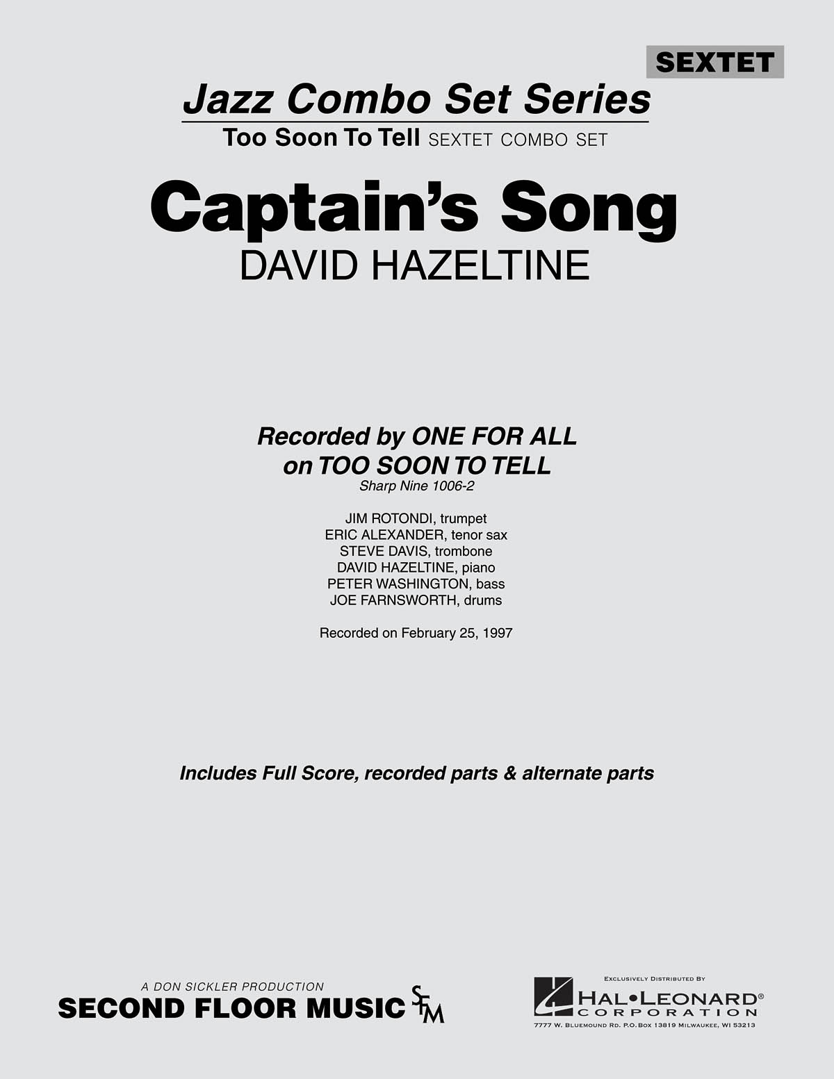Captain's Song(from the ALL fuer ONE Sextet Combo Series)
