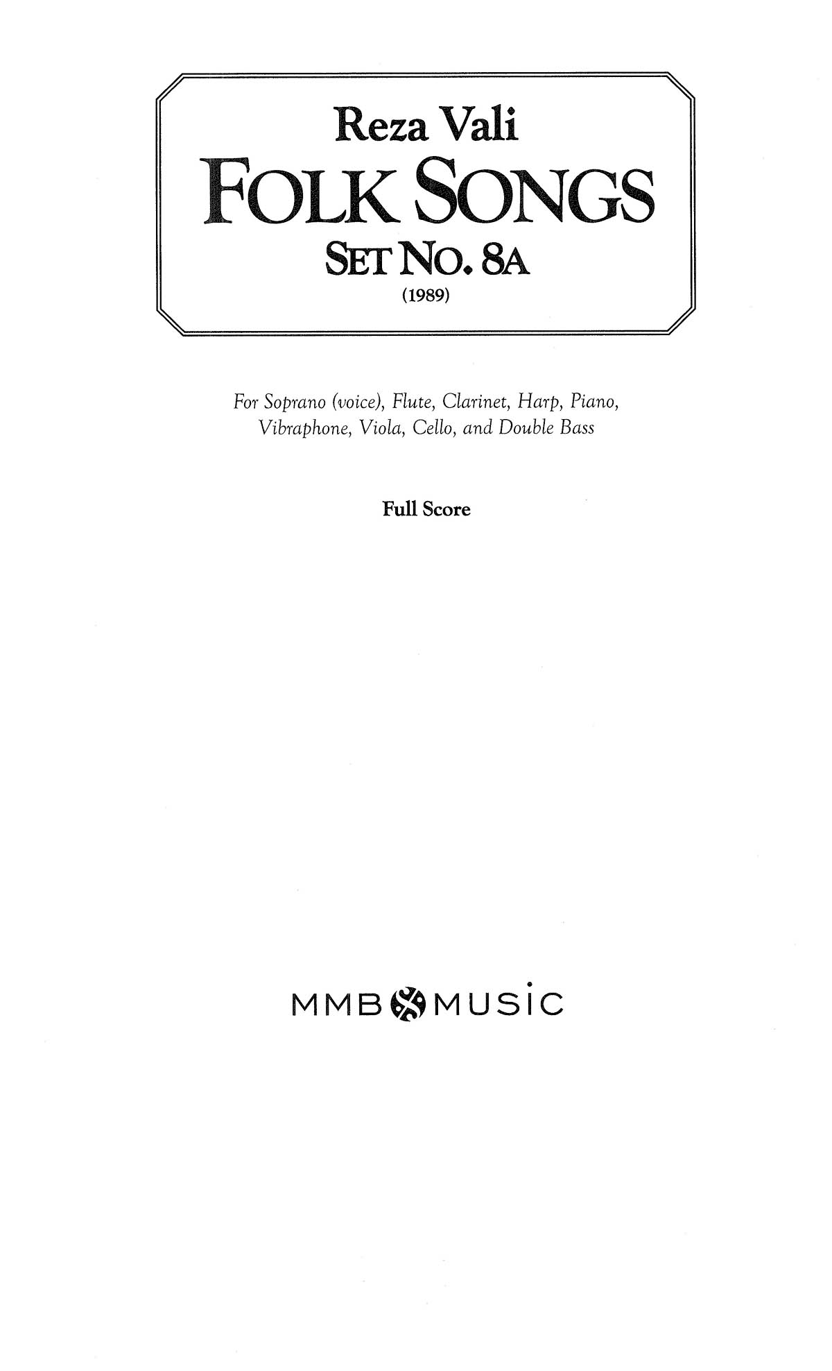 Folk Songs, Set No. 8A