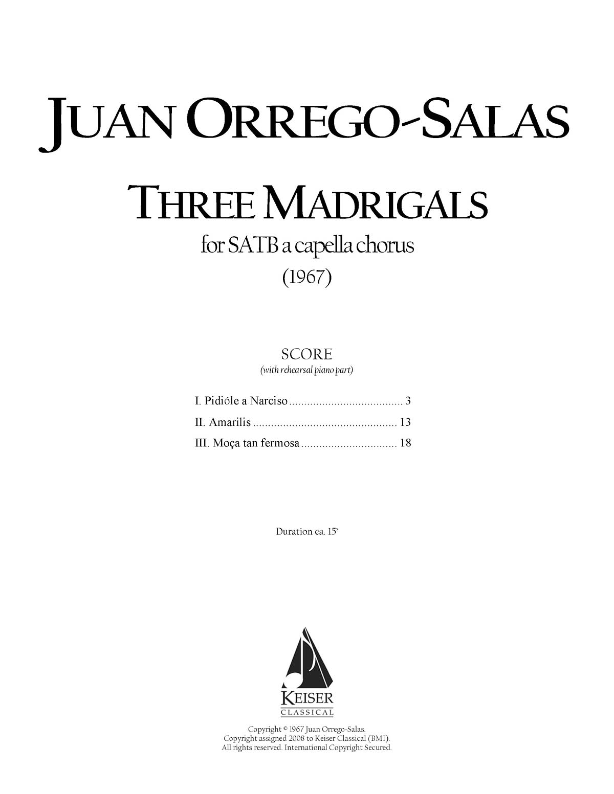 3 Madrigals, Op. 62