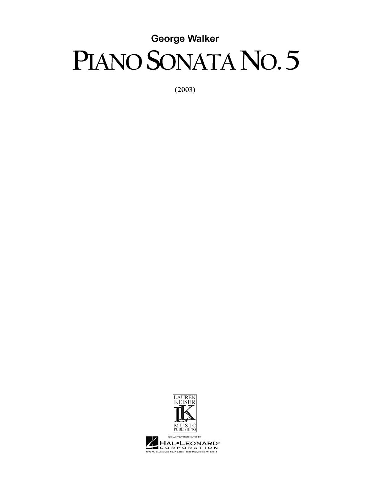 Piano Sonata No. 5