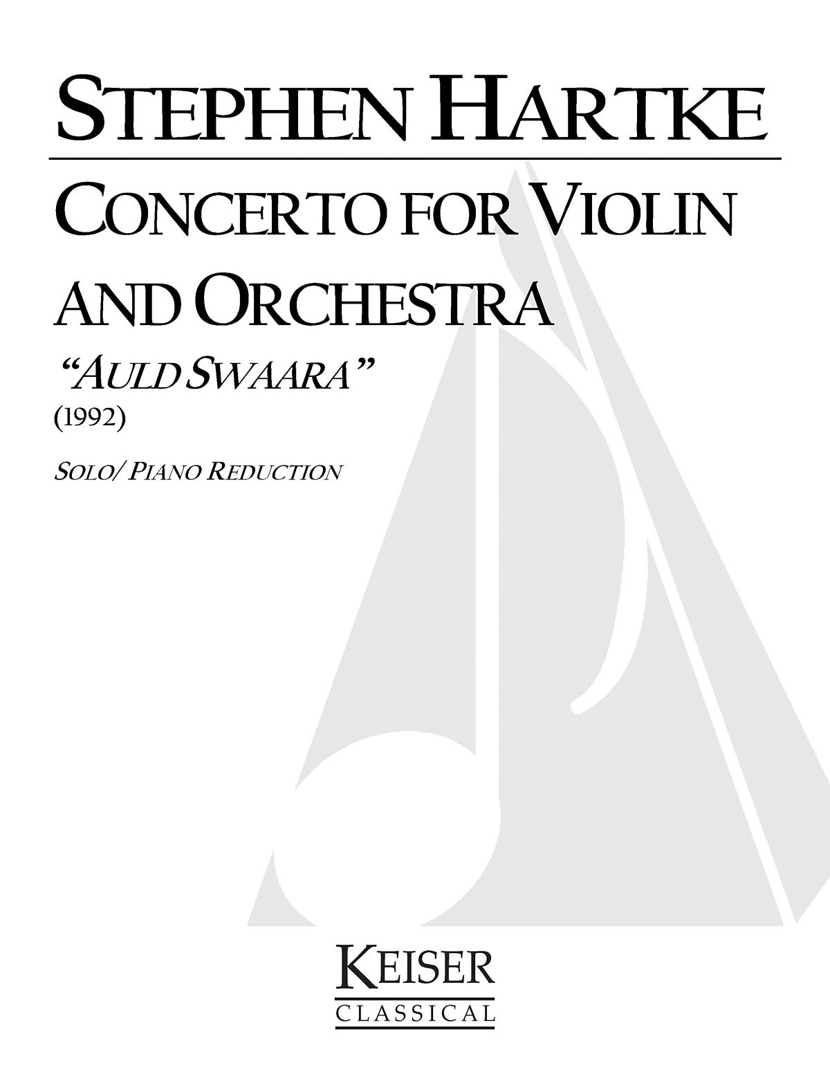 Concerto for Violin and Orchestra: Auld Swaara
