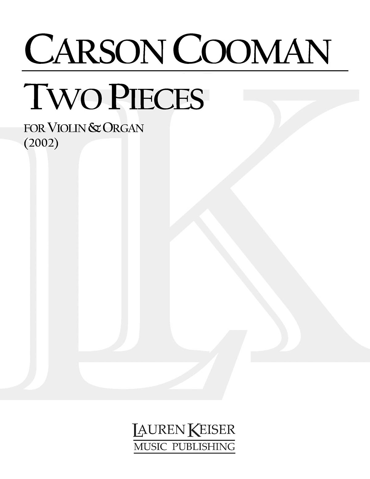 Two Pieces for Violin and Organ