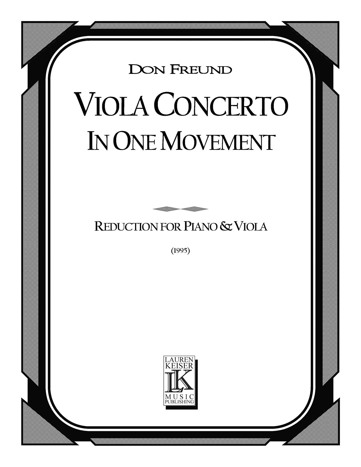 Viola Concerto in One Movement Piano Reduction