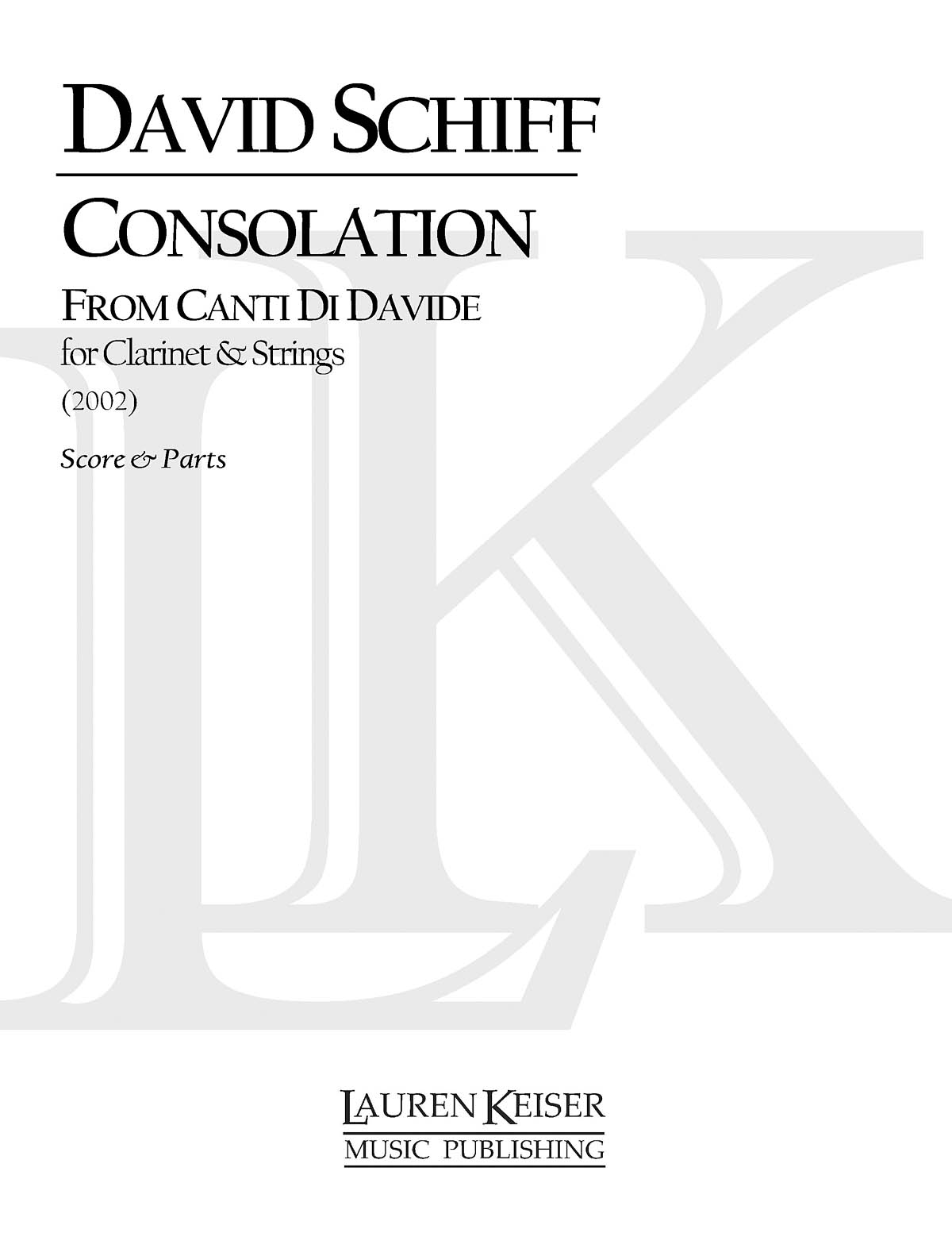 Consolation from Canti di Davide(Concerto for Clarinet and Orchestra)