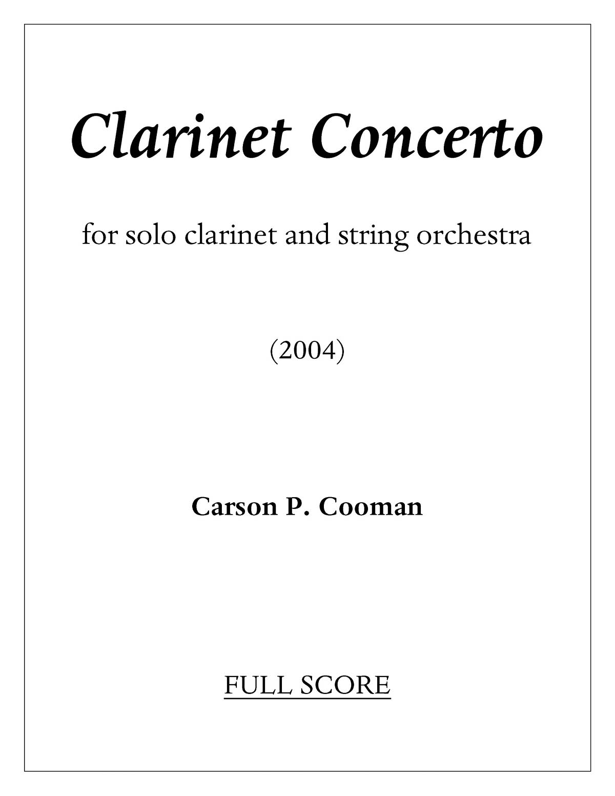 Clarinet Concerto(Solo Part)