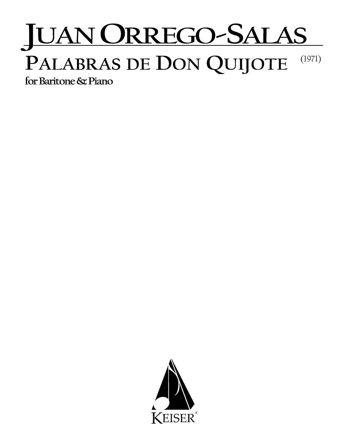 Palabras de Don Quijote, Op. 66(Baritone)