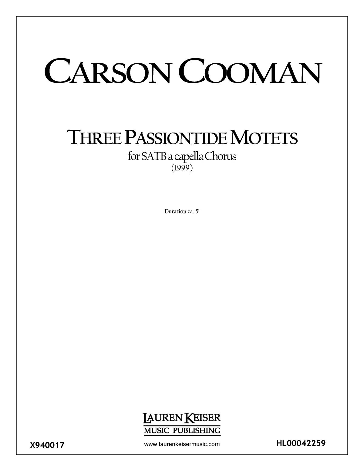 Three Passiontide Motets