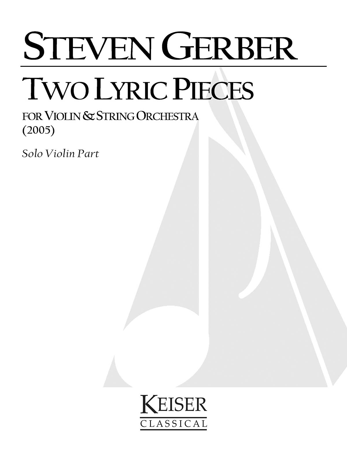 2 Lyric Pieces for Solo Violin and String Orch.