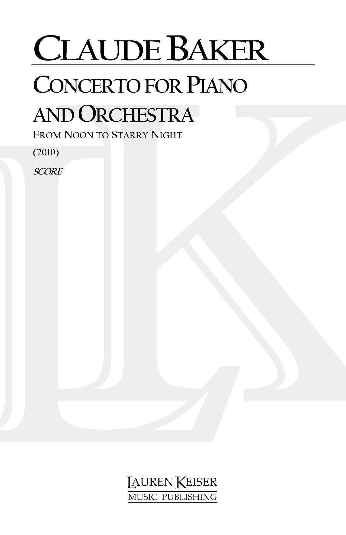 Concerto for Piano a. Orchestra: