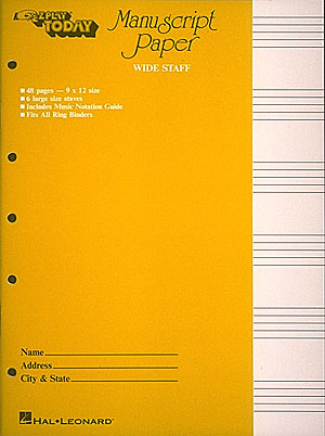 Manuscript Paper Wide Staff 'E-Z Play Today'