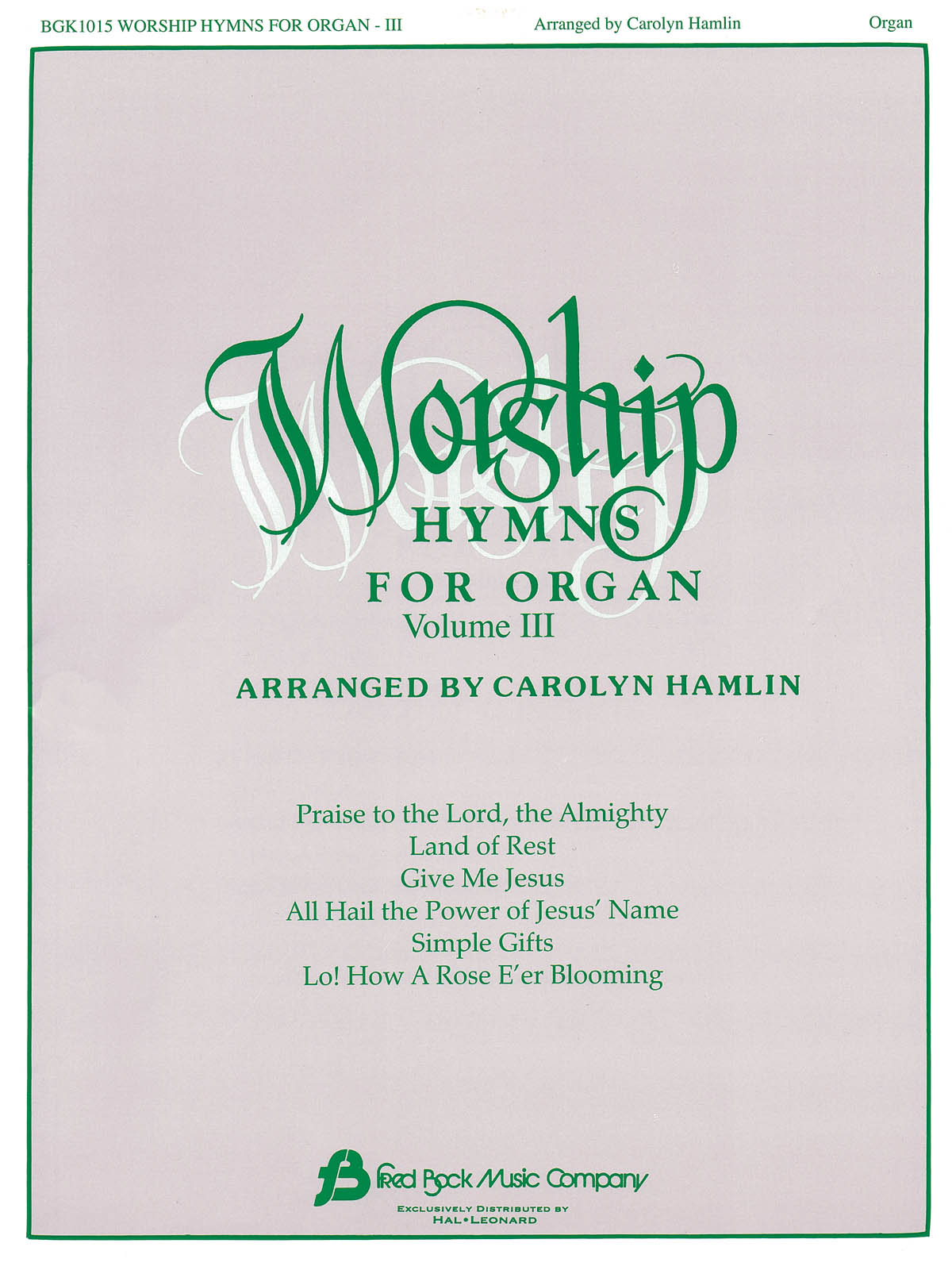 Worship Hymns For Organ Volume 3