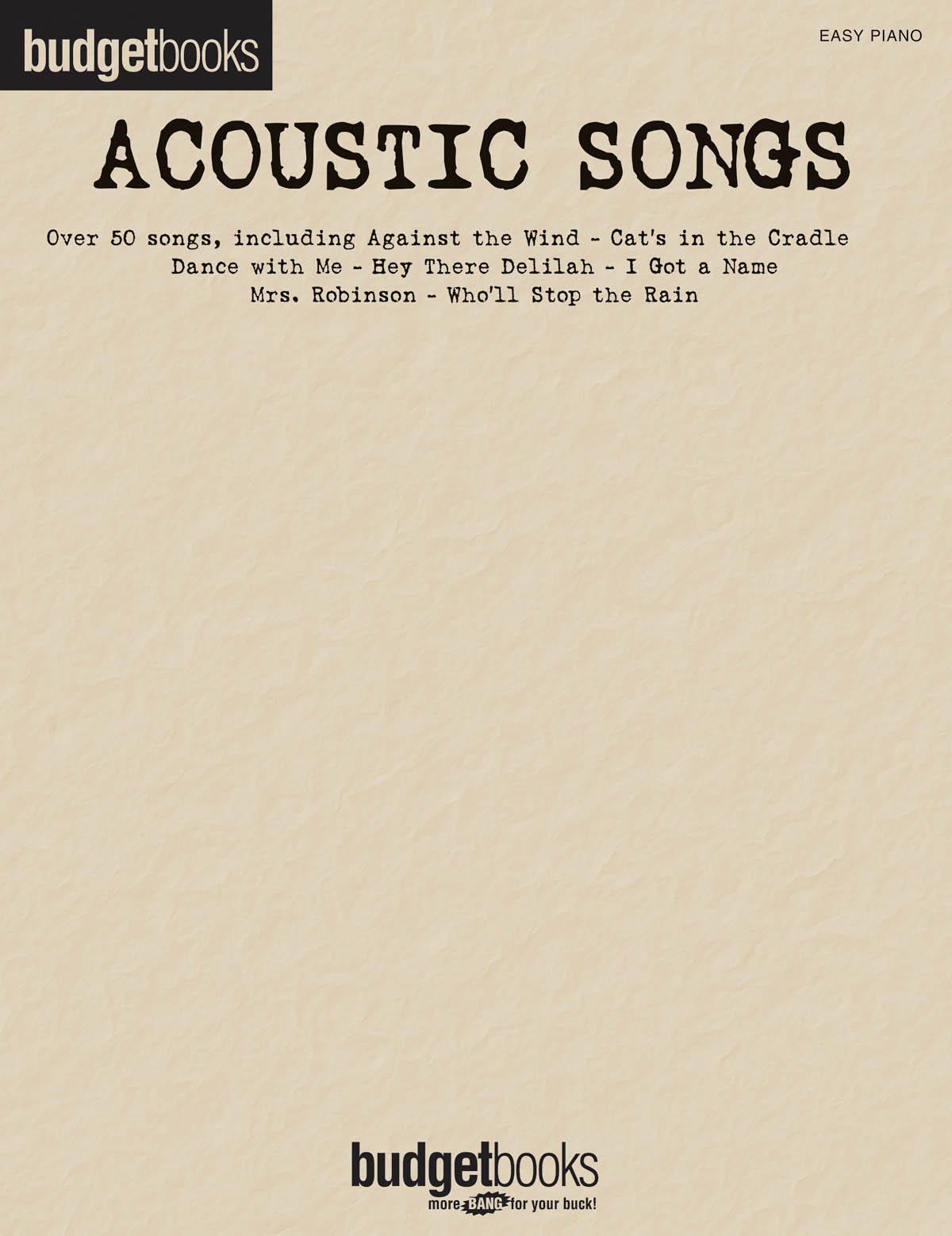 Budget Books: Acoustic Songs (Easy Piano)