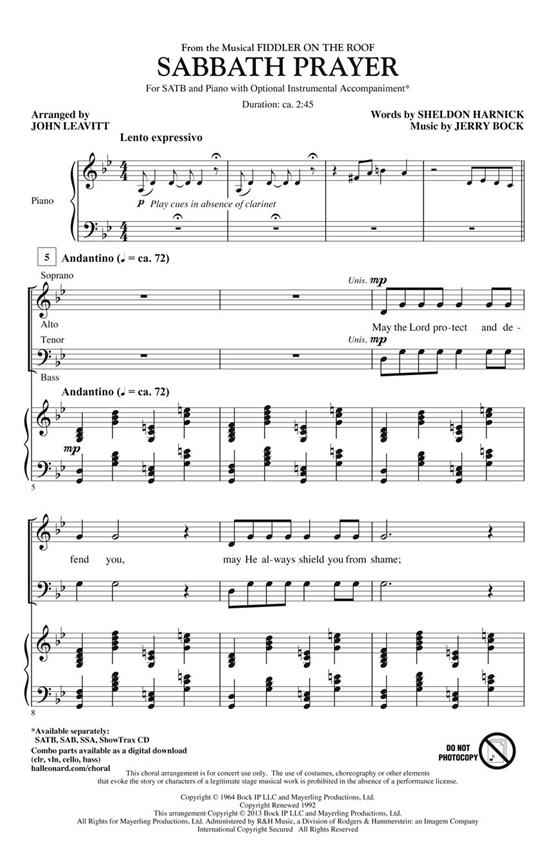 Sabbath Prayer(from Fiddler on the Roof)