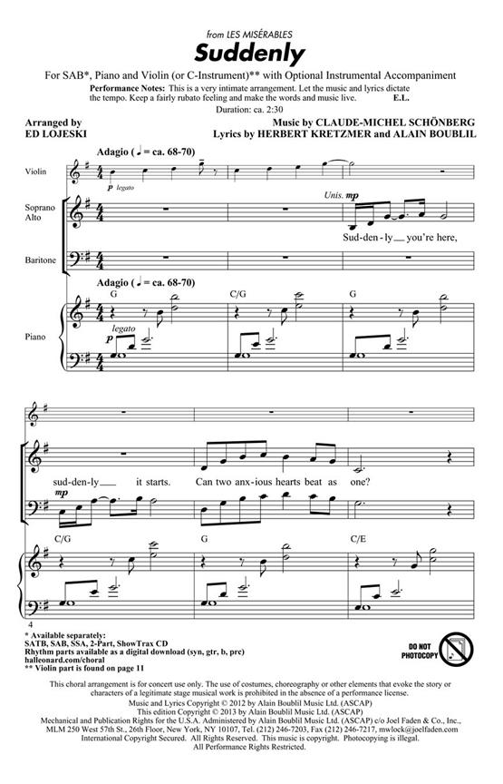 Suddenly(from Les Misérables the Movie)