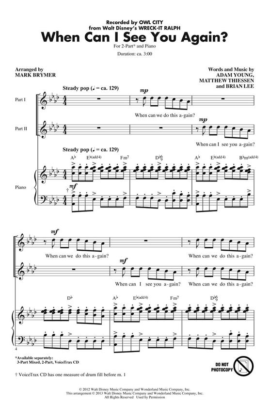 When Can I See You Again?((from Walt Disney's Wreck-It Ralph) Discovery Level 2)