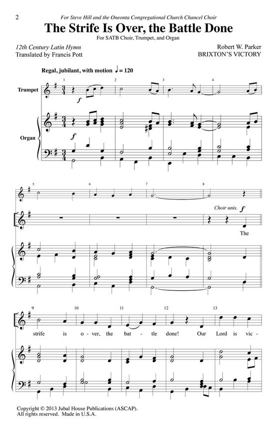 The Strife Is Over, the Battle Done