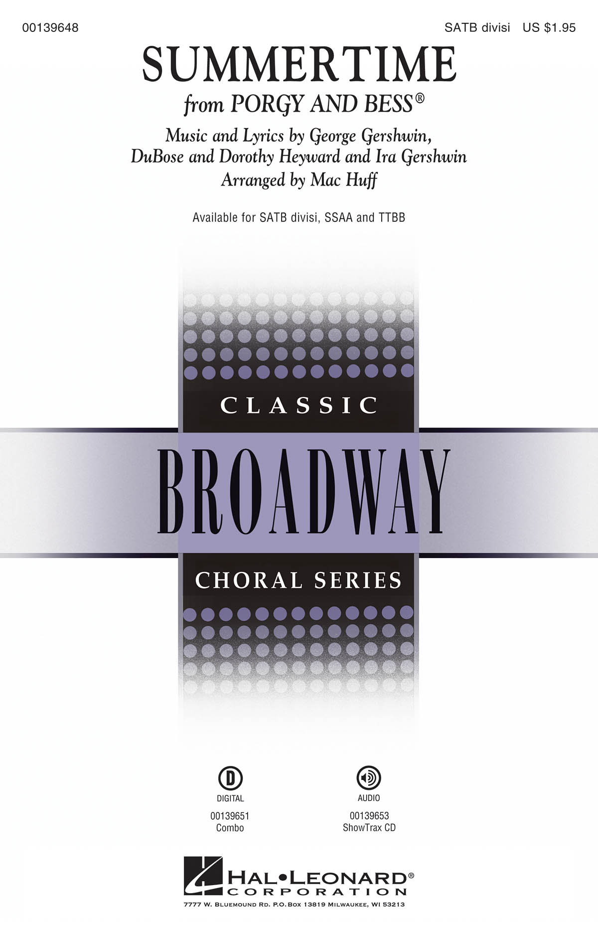 Gershwin: Summertime from Porgy and Bess (SATB)