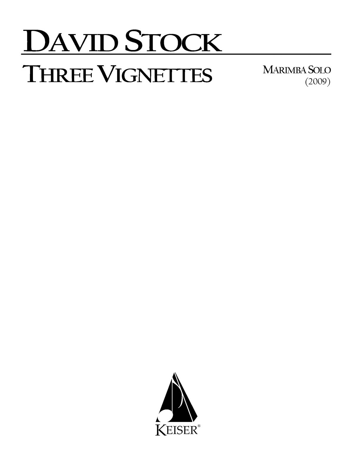 David Stock: Three Vignettes fuer Solo Marimba(for Guitar)