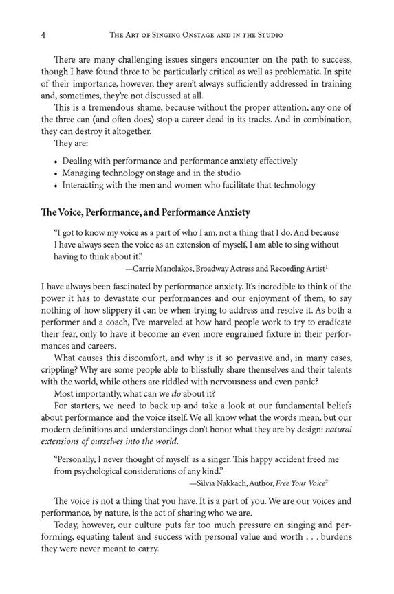 The Art of Singing on Stage and in the Studio