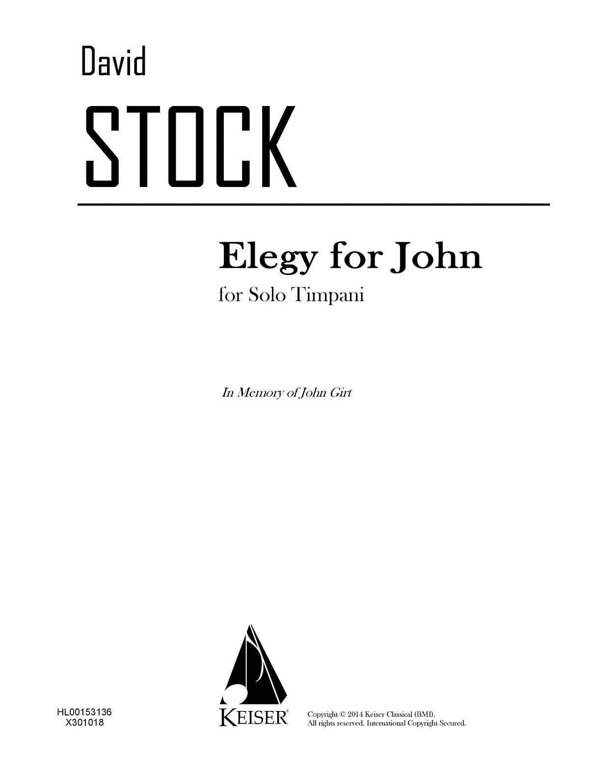 Elegy for John for Solo Timpani