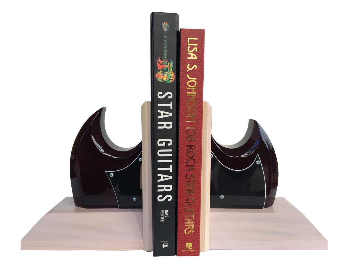 Burgundy Sg Guitar Bookends