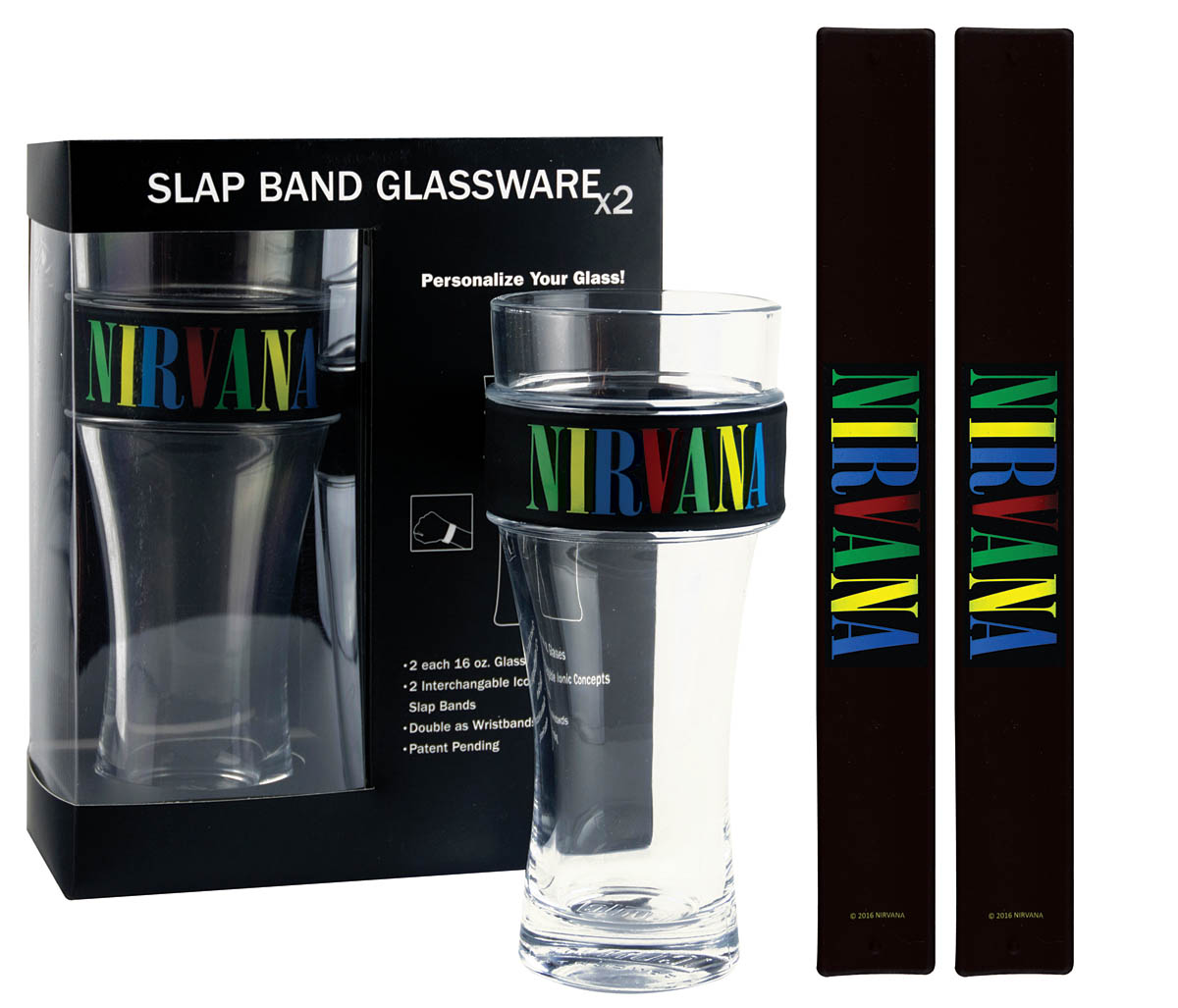 Nirvana 2-Pack Slap Band Pint Size Glassware