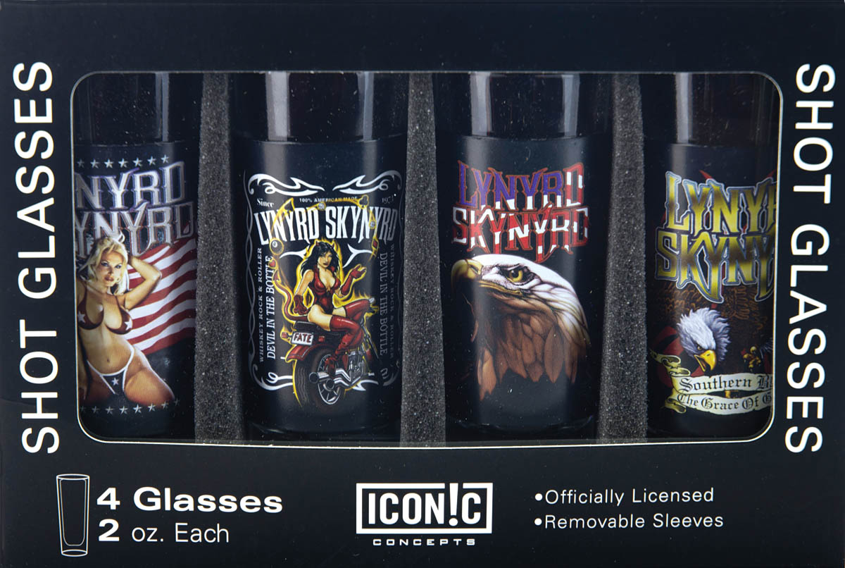 Lynyrd Skynyrd 4-Piece Shot Glass Set