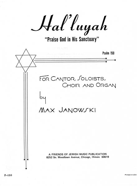 Max Janowski: Hal'luyah Praise God In His Sanctuary (SATB)