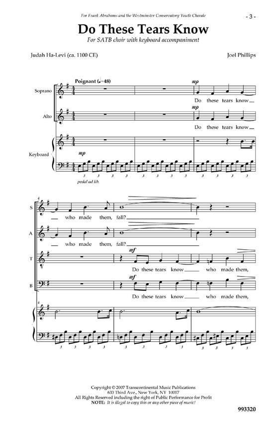 Joel Phillips: Do These Tears Know (SATB)