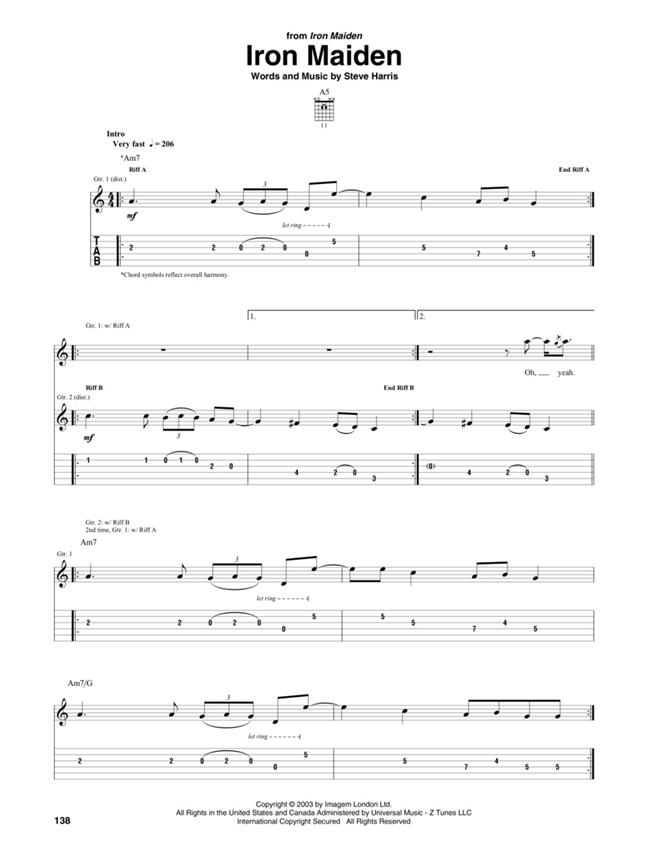 Iron Maiden: Guitar Tab - 25 Metal Masterpieces