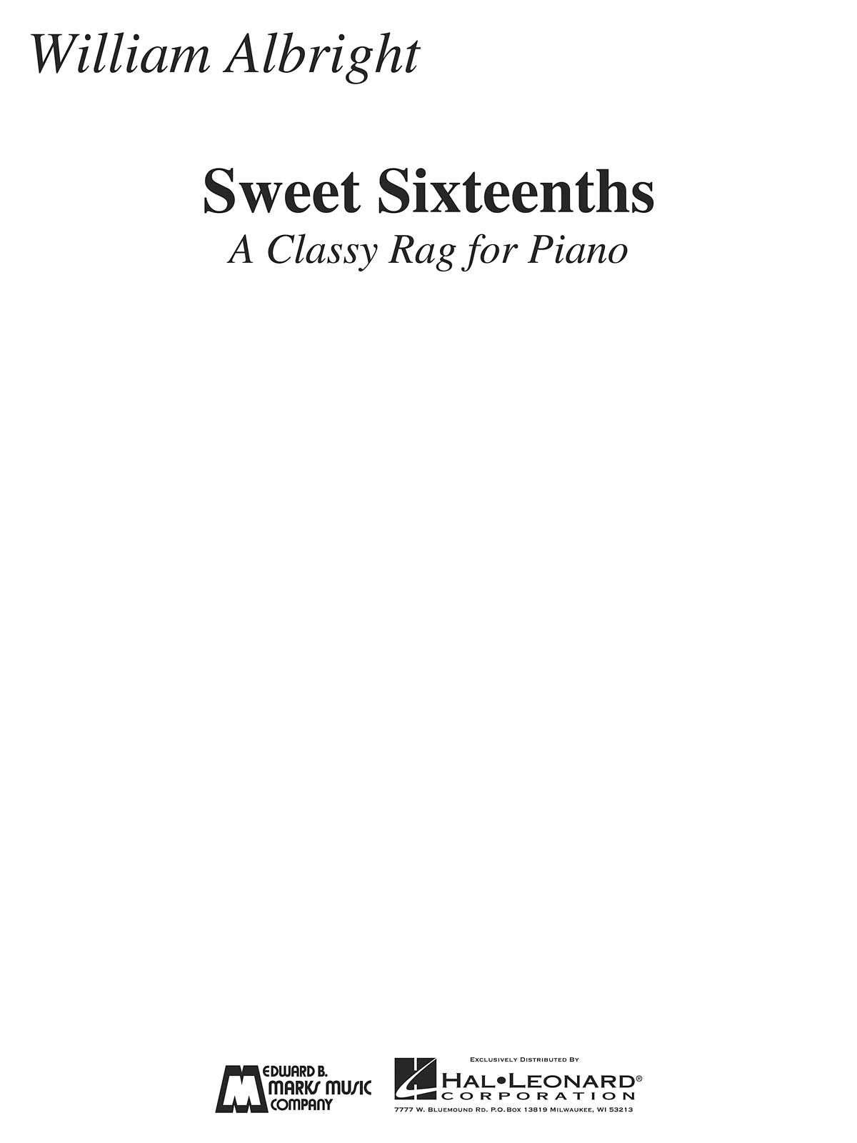 Sweet Sixteenths(A Classy Rag for Piano)