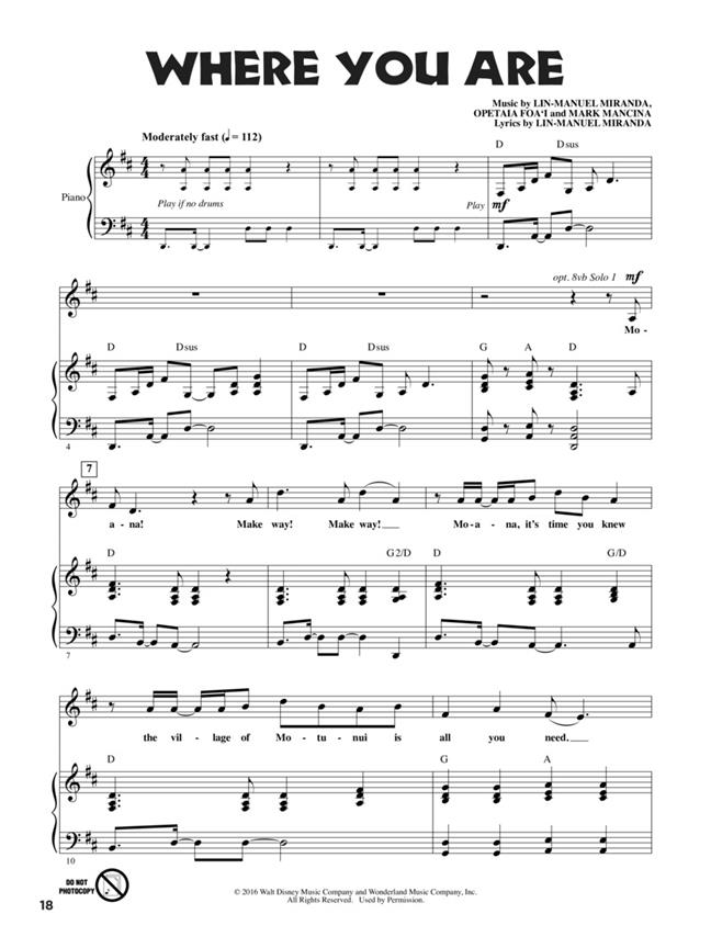 Let's All Sing Songs from MOANA