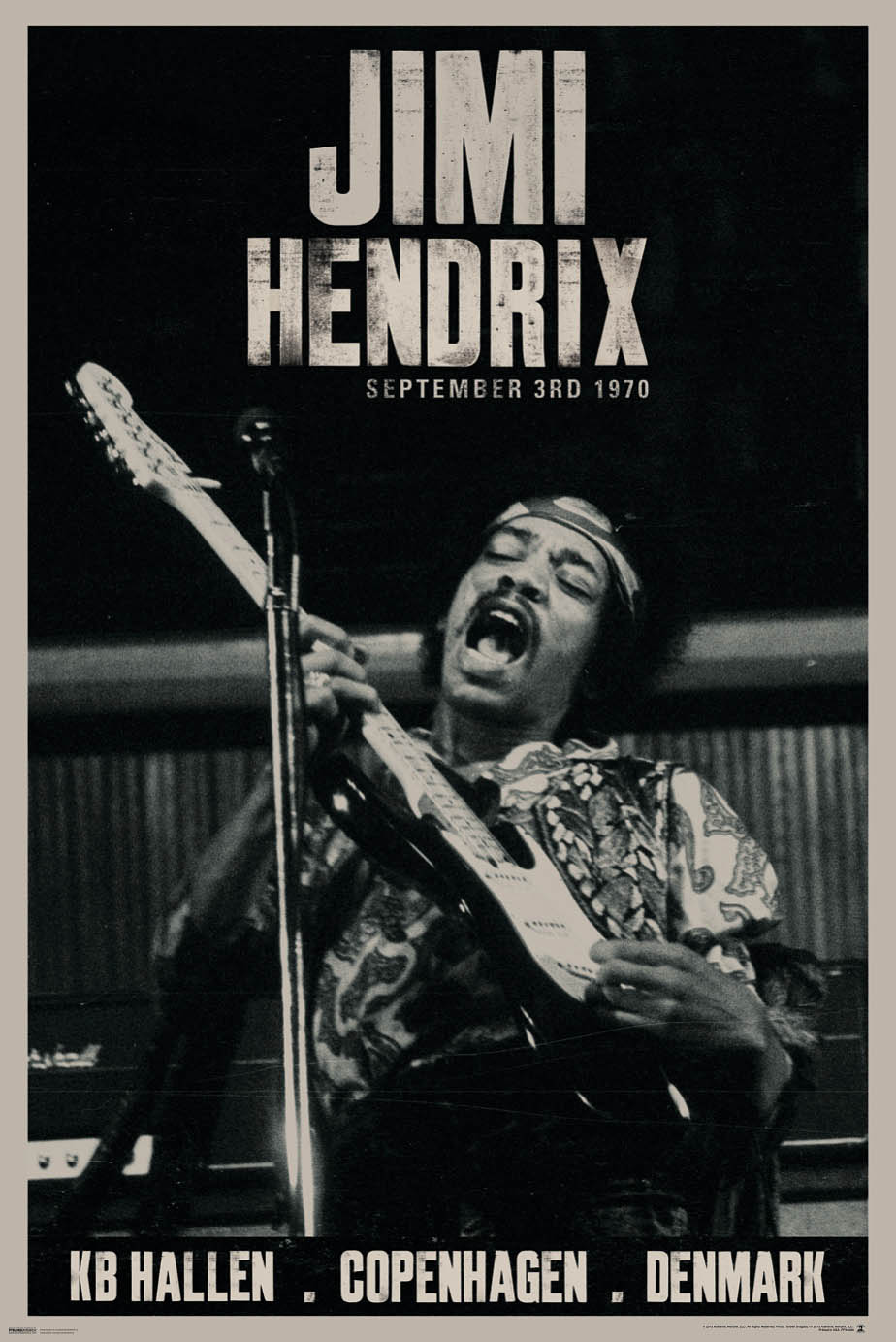 Jimi Hendrix - Live Copenhagen - Wall Poster