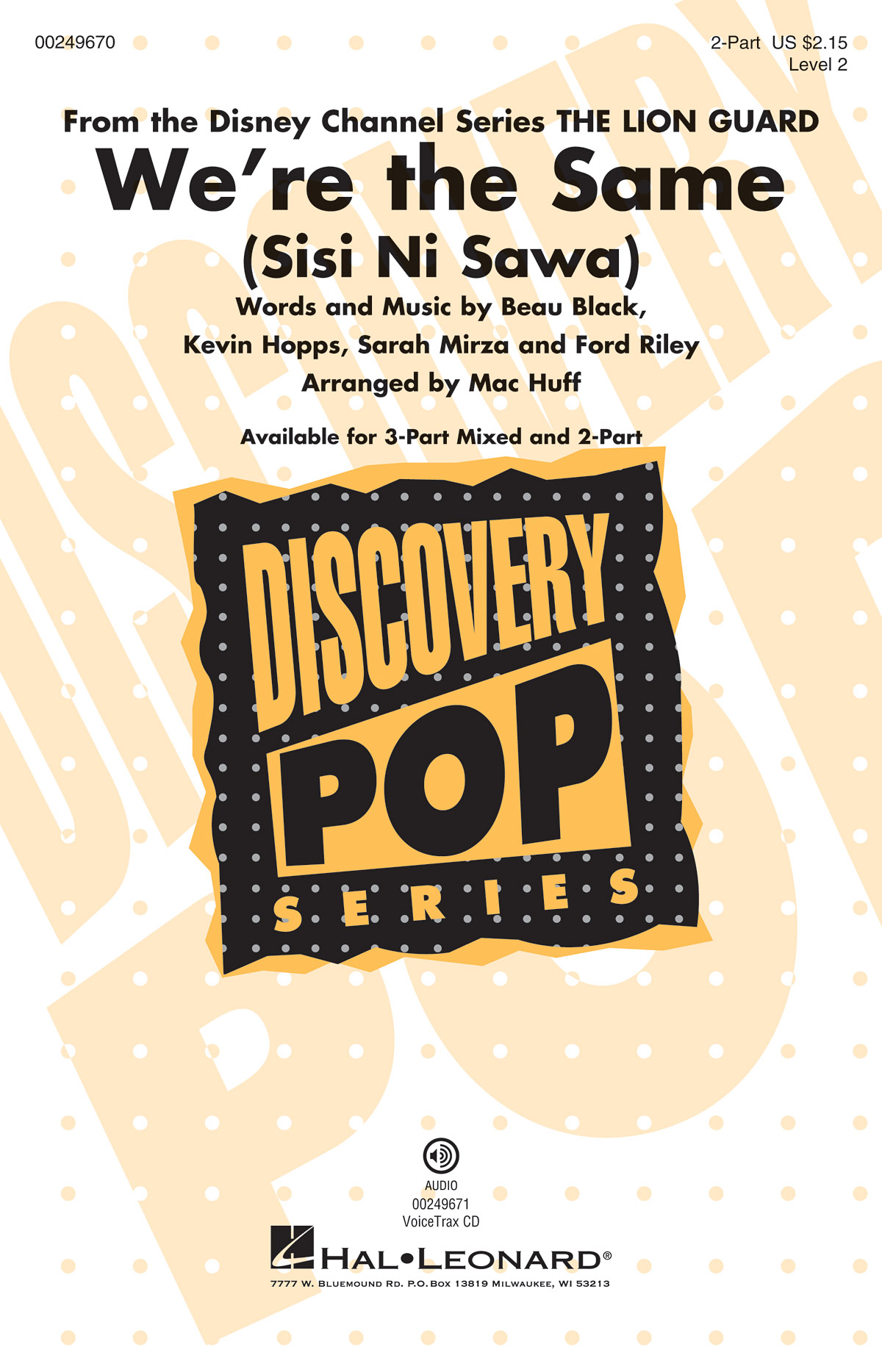 We're the Same Sisi Ni Sawa (2-Stemmig)