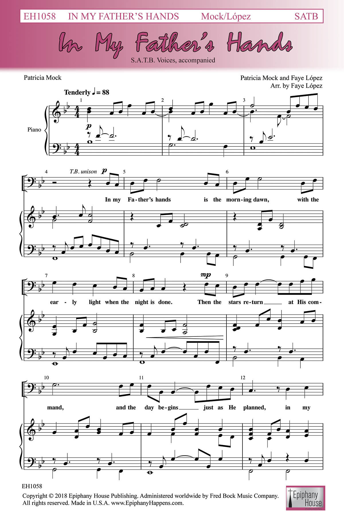 Faye Lopez: In My Father's Hands (SATB)