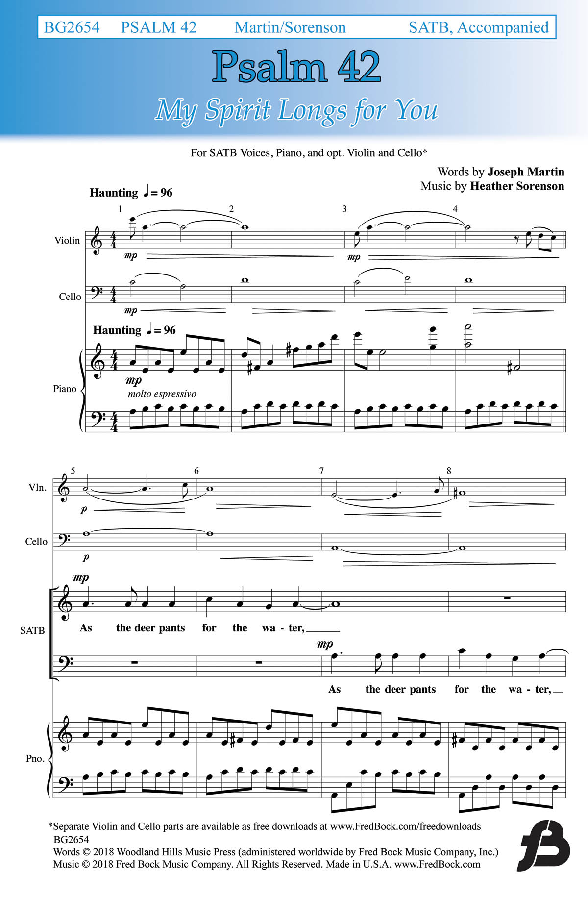 Heather Sorenson: Psalm 42 (My Spirit Longs for You) (SATB)