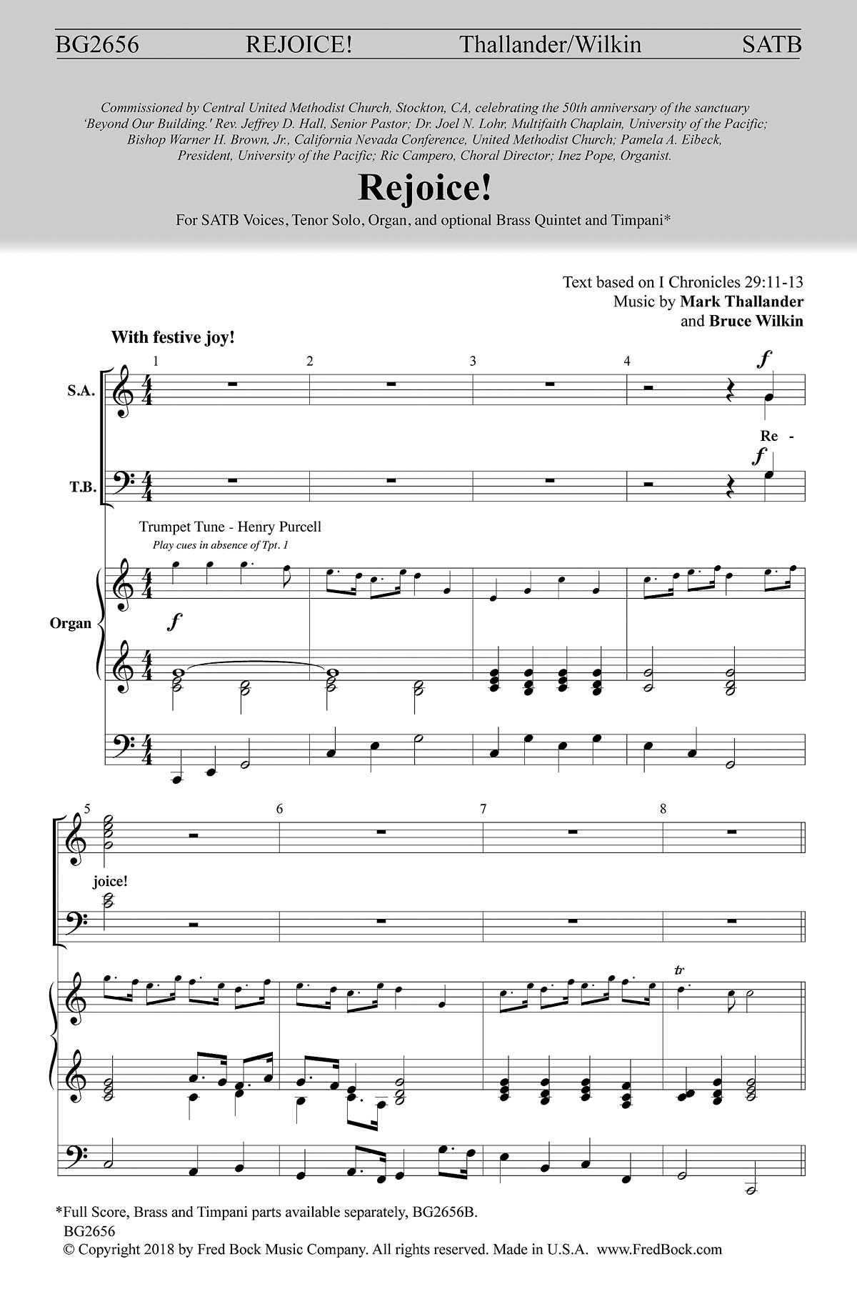 Mark Thallander: Rejoice (SATB)