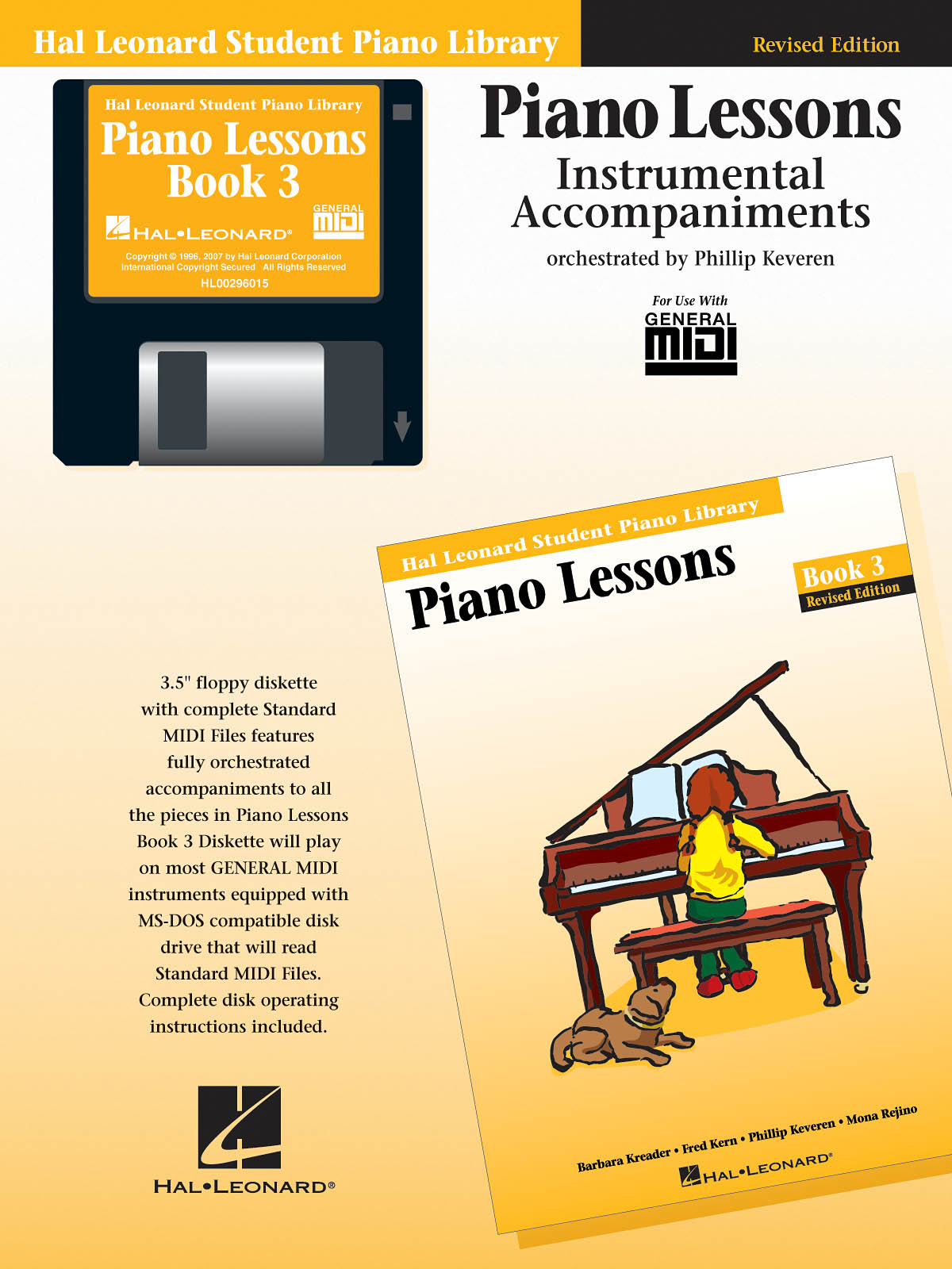 Piano Lessons Book 3 - GM Disk - Revised Edition