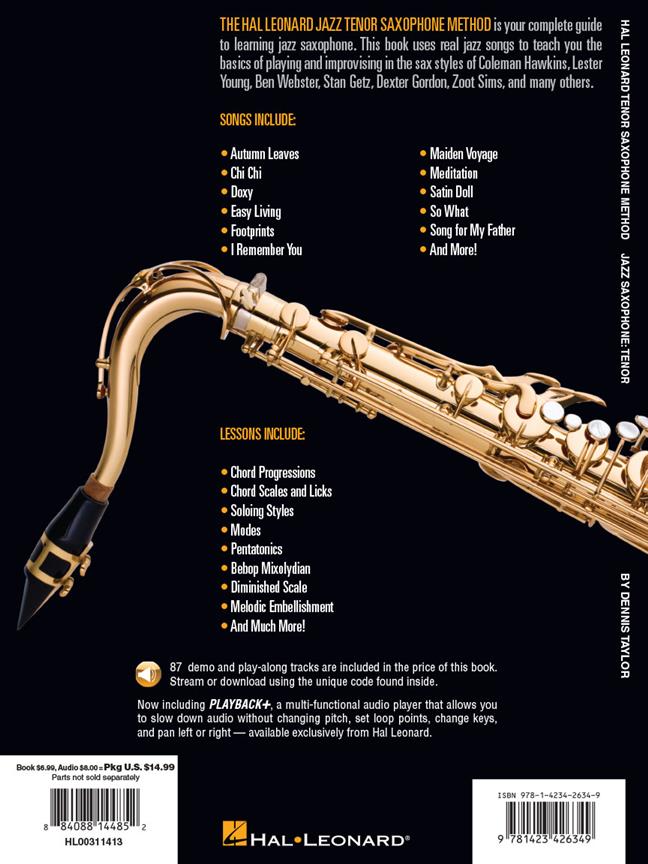 Hal Leonard Saxophone Method Jazz Saxophone Tenor
