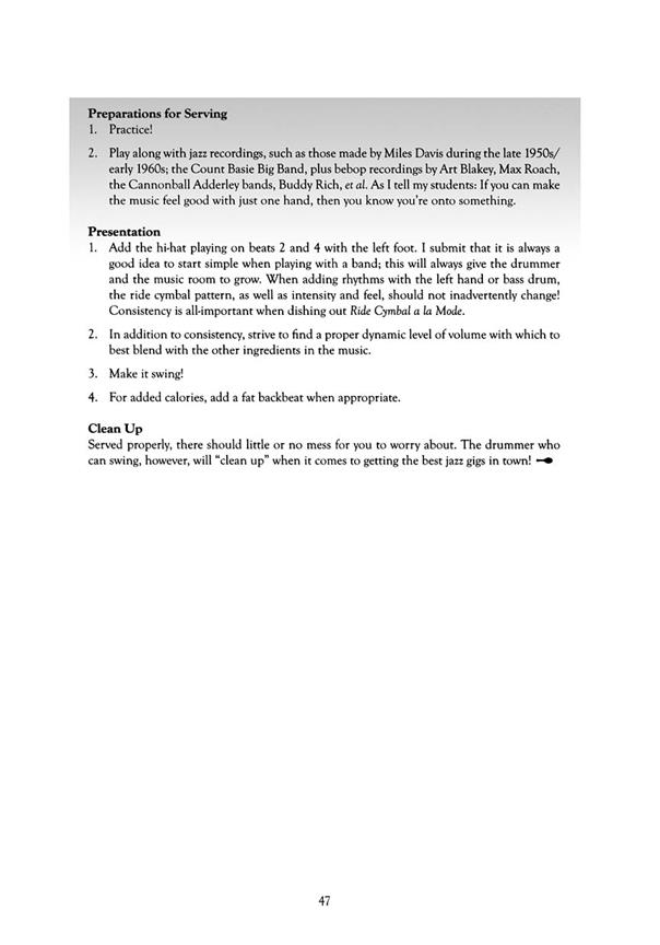The Drum and Percussion Cookbook