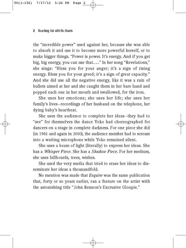 Reaching Out with No Hands(Reconsidering Yoko Ono)