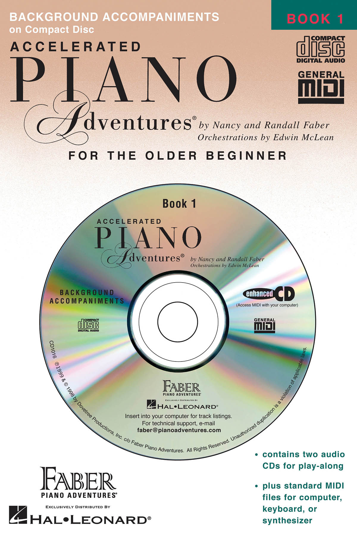 Piano Adventures For The Older Beginner(Lesson Book 1 2 - CD Set)